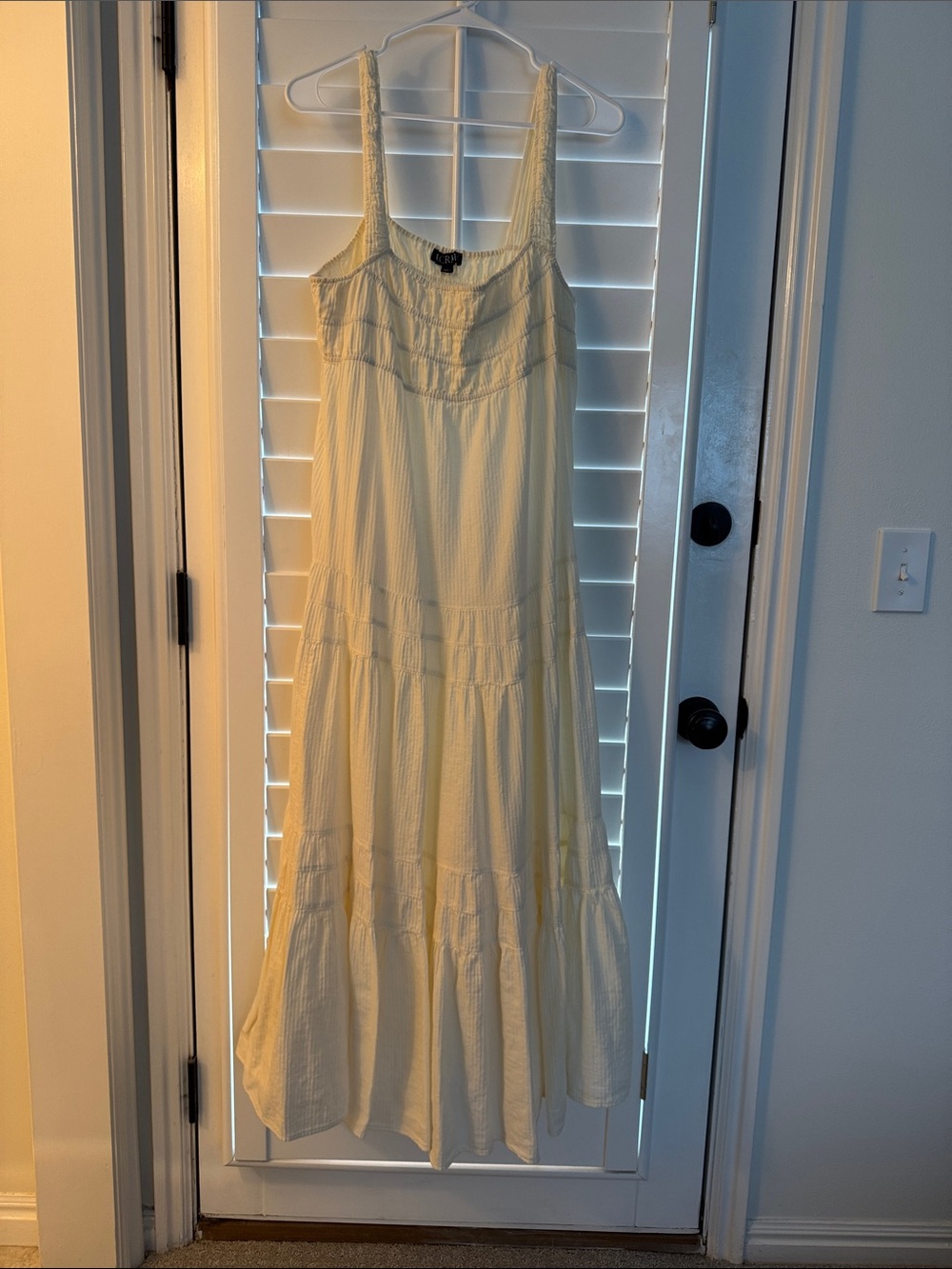 J. Crew Cream Tiered Sleeveless Maxi Dress - Picture 2 of 4